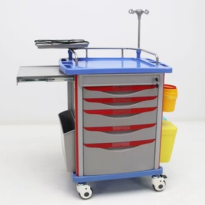 Chariot médical d'urgence ABS pour véhicules <span class=keywords><strong>de</strong></span> sauvetage, avec défibrillation intégrée, pour cliniques et hôpitaux, pour médicaments et matériel <span class=keywords><strong>de</strong></span> premiers secours, économique - Product Image 1