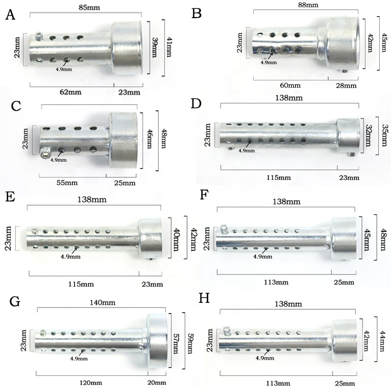 48/57 мм Универсальный мотоцикл выхлопной глушитель выхлопной трубы дБ убийца Регулируемый Глушитель шума Звук выпрямитель для пересеченной местности