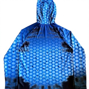 Camisa de Pesca con Capucha para Hombre, Estampado de Escamas de Pescado Azul, Protección Solar UPF 50, Secado Rápido - Product Image 5