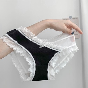 Mutandine di cotone cave femminile <span class=keywords><strong>senza</strong></span> segni a vita bassa in pizzo da donna traspirante e confortevole <span class=keywords><strong>slip</strong></span> - Product Image 2