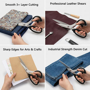 Ciseaux de tailleur professionnels en acier inoxydable avec manche en caoutchouc léger pour la couture et la découpe de tissus – Vente en gros usine – Tranchants - Product Image 3