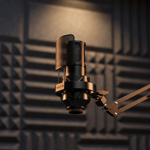 Midiplus Hz6 Professional Studio Condenser Microphone with 26mm Large Capsule, Cardioid XLR Recording Mic for Vocals, Podcasting