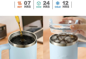 Ly giữ nhiệt 40oz hai lớp, kèm ống hút, bình nước uống trong xe hơi, bình giữ nhiệt bằng thép không gỉ, cốc giữ nhiệt du lịch, bình chân không - Product Image 4