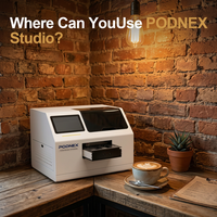 Imprimante d'étiquettes à jet d'encre UV automatique PodNEX DX7, nouvelle imprimante à plat personnalisée CMYK A4 2400 DPI tout-en-un pour coques de téléphone