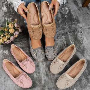 Mocassins plats à bout pointu pour femmes, couleur camel, semelle légère, style ballerine, chaussures décontractées, confortables, faciles à enfiler - Product Image 6