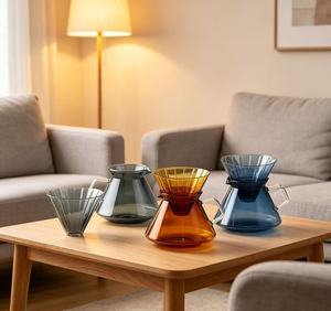 Ensemble de café à faire couler sur le verre, multicolore, <span class=keywords><strong>vintage</strong></span>, fait main, en borosilicate, pour la décoration de la maison et les cadeaux de fêtes - Product Image 5
