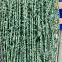 Belles perles de micro-coupe émeraude naturelle de 2mm, perles de pierres précieuses à facettes en émeraude fine fabrication de bijoux