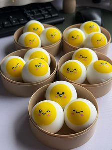 Kawaii Cartoon Bun Squishy Toys, Pig Chick Panda Soft Slow Rebound Stress <b>Ball</b> with Steamer Box, <b>Squeeze</b> Fidget Toy - Product Image 3