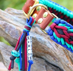 Nuevo Collar de Perro de Nailon Trenzado Hecho a Mano con Macramé, Collar de Paracord Trenzado Rojo y Azul, Collar Ajustable de Nailon para Mascotas - Product Image 4