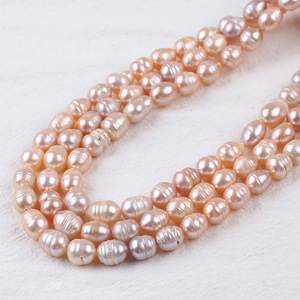 Perles d'eau douce naturelles en vrac de Zhuji, 7-8 mm/8-9 mm/9-10 mm, perles blanches, poudre, violettes, en forme de riz, perles colorées - Product Image 3