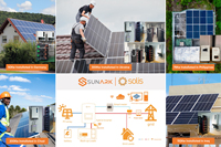 Système solaire hybride triphasé SunArk 30 kW 100 kW 200 kW avec garantie de 10 ans, système complet de panneaux solaires avec onduleur Solis
