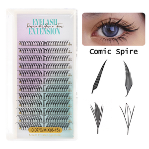 Vente en gros d'extensions de cils de vison préfabriquées, forme d'anime de luxe léger, forme de Pteris, bande dessinée d'elfe, flèche, extension de faux cils - Product Image 1
