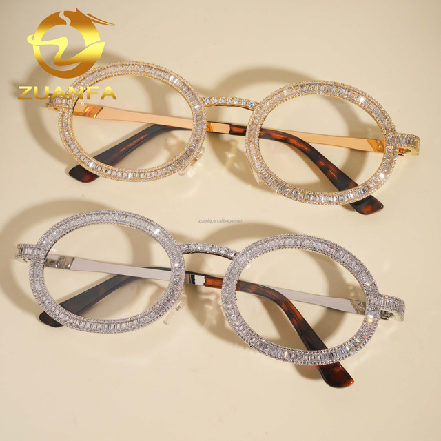 In Stock Drop Shipping Stylish Hip Hop Iced Out Man Jewelry Brass With 6A Zirconia CZ  High Quality Glasses Man Gift Sunglasses