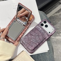 Funda Magnética con Tapa Abatible y Soporte para Teléfono, Diseño Retro, TPU, para Modelos 17 Pro Max, 16/15 Pro/14; Opciones de Color Sólido