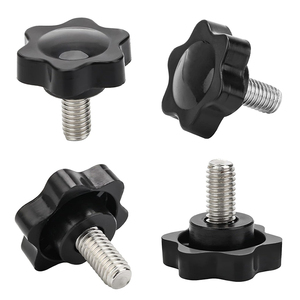 Vis <span class=keywords><strong>à</strong></span> molette personnalisées M5 M6 M8 M10 en acier inoxydable zingué noir, bouton <span class=keywords><strong>à</strong></span> six lobes, filetage long, classe 4.8 6.8 pour fixations de machines - Product Image 1