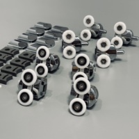 Kit de rouleaux de porte de douche en acier à double poulies supérieures modernes pour porte en verre de salle de bain porte coulissante