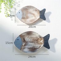 Décoration murale Lot de 2 poissons suspendus en bois de plage nautique côtière