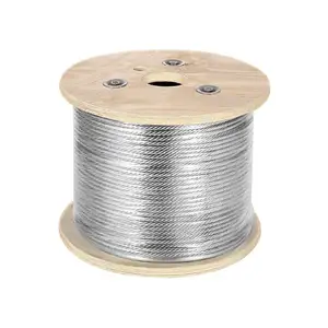 Cuerda de alambre de acero galvanizado recubierto de pvc, 3/16 pulgadas, 7x7, 6x19, 6x 32fc, para el mercado de Perú