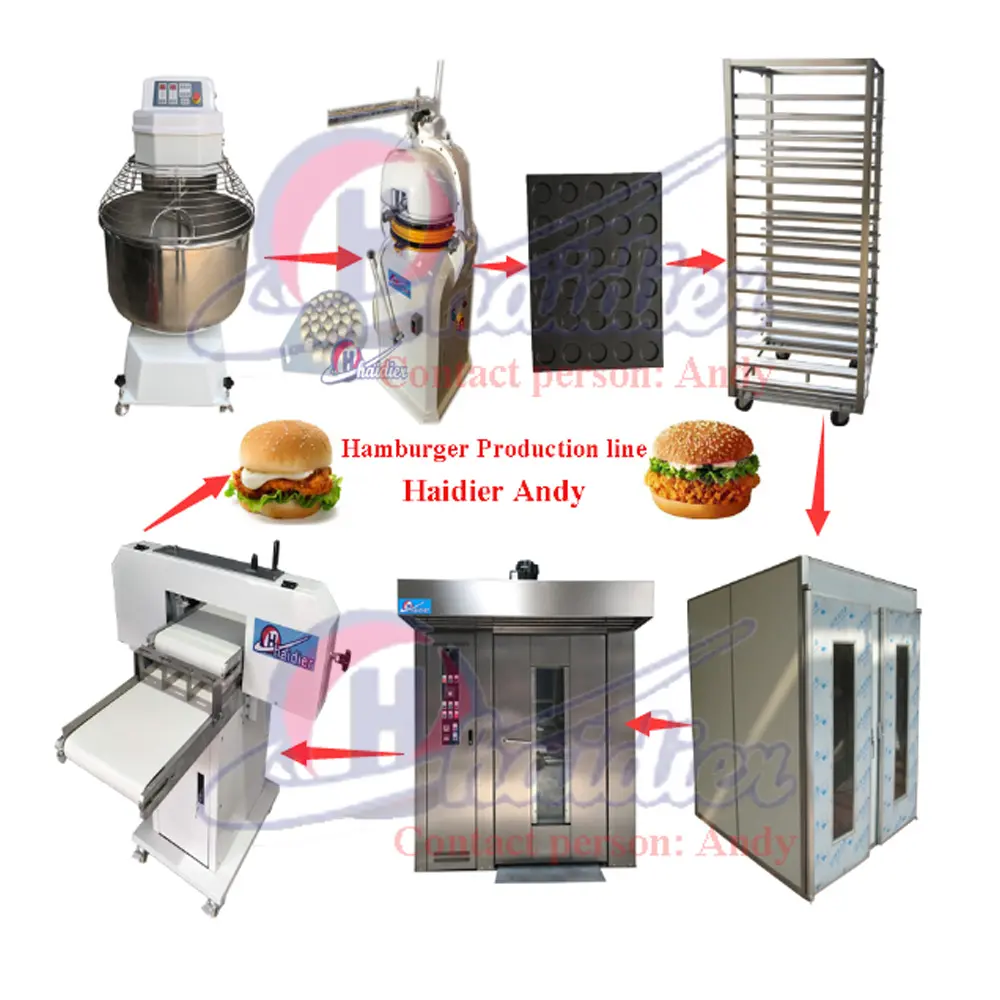 خط إنتاج كامل آلي، ماكينة إعداد خبز الحمض المقوي الفرنسي والهامبورجر