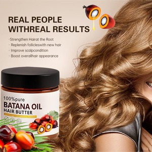 Crème capillaire à l'huile de Batana biologique naturelle en marque propre avec biotine pour favoriser la croissance des cheveux, prévenir la perte de cheveux, nourrir tous les types de cheveux - Product Image 3