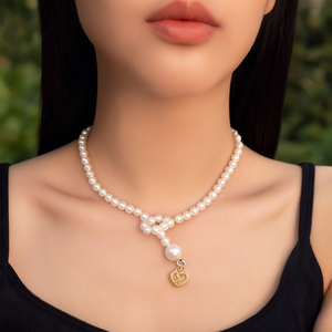 Collier de perles avec pendentif cœur en or, acier inoxydable 316L, placage PVD, bijoux durables et résistants pour femmes - Product Image 3