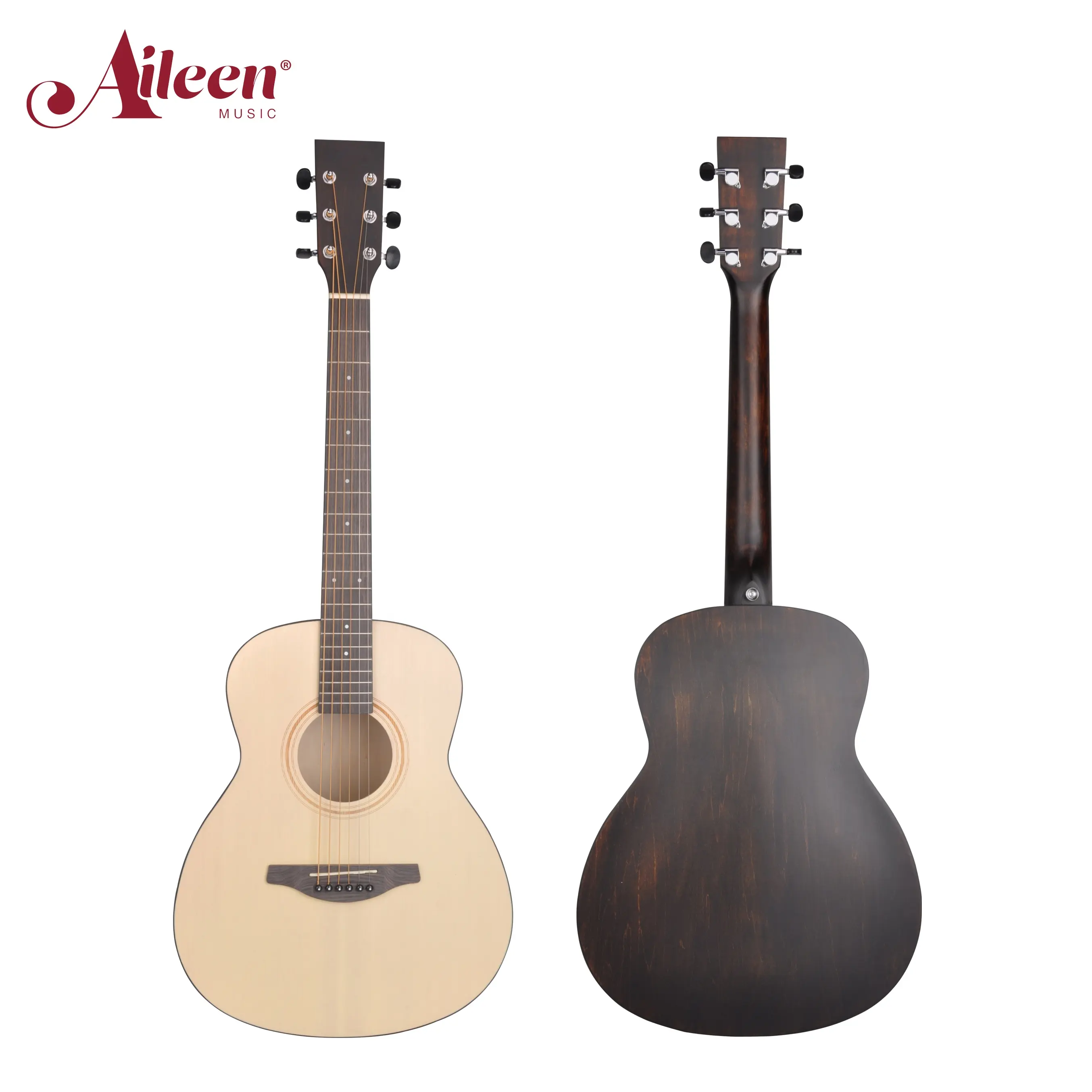 AileenMusic ขายส่งแข็งโก้ท็อปมินินักเดินทางกีตาร์อะคูสติกสำหรับขาย (AFM-H10-36)