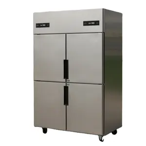 Refrigeradores verticales de 4 puertas congeladores Acero inoxidable Catering refrigerador congelador