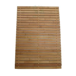 Tapis de SPA pliable en bambou pour bain extérieur intérieur, douche et tapis de sol fond antidérapant résistant à l'eau - Product Image 1