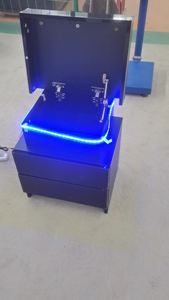 <span class=keywords><strong>Table</strong></span> <span class=keywords><strong>de</strong></span> <span class=keywords><strong>chevet</strong></span> laquée UV brillante à 2 tiroirs avec lumière RVB - Product Image 2