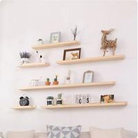 Ensemble d'étagères murales flottantes en bois, disponibles en plusieurs tailles, pour salon, chambre et bureau