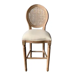 Wholesale Luxury American Style Solid Wood Frame Upholstered Dining Room Furniture Bar Stools Bar Chairs For Restaurant Kitchen