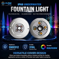 Lumière LED pour fontaine en forme d'anneau, submersible, étanche IP68, en acier inoxydable 316SS, DMX 12/24V RGBW, pour extérieur et aménagement paysager