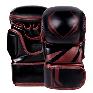 Guantes de Boxeo MMA de Cuero PU con Logotipo Personalizado al por Mayor, Guantes de Entrenamiento Profesionales de Medio Dedo con Cierre de Gancho y Bucle para Boxeo - Product Image 4