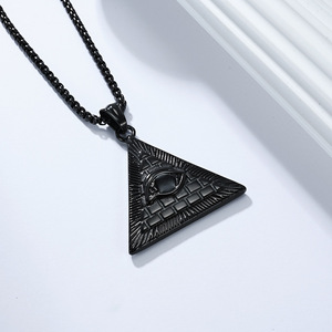 Collier avec pendentif en forme de pyramide égyptienne ancienne, en alliage de zinc doré, bijoux unisexes, cadeau - Product Image 4