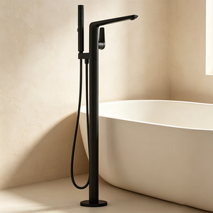 <span class=keywords><strong>Mitigeur</strong></span> de <span class=keywords><strong>baignoire</strong></span> sur pied moderne noir WEIHAO avec douchette portable et <span class=keywords><strong>colonne</strong></span> de douche indépendante pour salle de bain de villa - Product Image 3