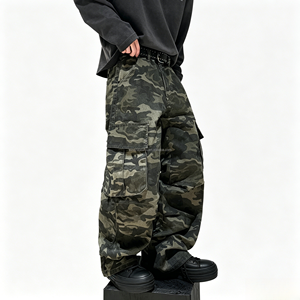 <span class=keywords><strong>Pantalon</strong></span> cargo en denim camouflage vintage pour homme, jean super baggy streetwear pour homme, jean de créateur pour homme - Product Image 2