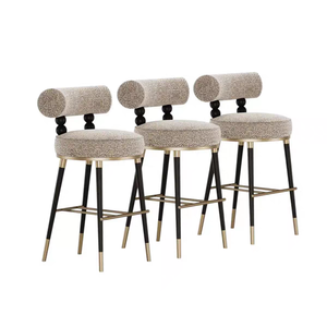 Tabouret <span class=keywords><strong>de</strong></span> <span class=keywords><strong>bar</strong></span> en velours <span class=keywords><strong>de</strong></span> luxe, <span class=keywords><strong>chaise</strong></span> haute moderne et minimaliste en acier inoxydable pour villa et projet d'îlot <span class=keywords><strong>de</strong></span> cuisine haut <span class=keywords><strong>de</strong></span> gamme - Product Image 6