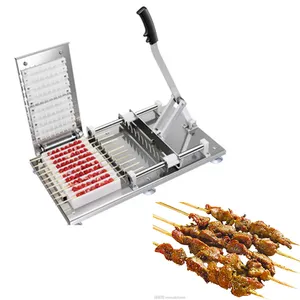 Making Machine Spies Vlees Automatische Kabab Spies Grill Machine