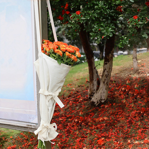 Canvas Simple Leisure Women's New Retro Personality Shoulder Strap <strong>Small</strong> Fashion Solid Color Bouquet Messenger <strong>Bags</strong> for Flowers - Product Image 2