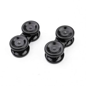WEKIS Smooth <b>Black</b> Brass Sliding Door Hanger Wheels with Screw Installation for Heavy Duty Barn Door Rail Track - Product Image 1