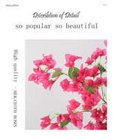 Fleurs artificielles 3.77FT soie bougainvillier Branches tiges longues Branches pour mariage centres de table chemin de table décoration de la maison
