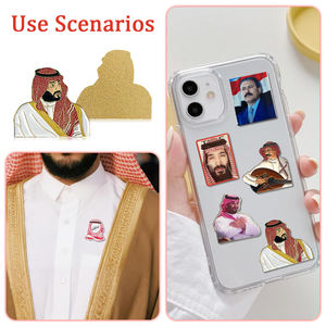 En Stock, insignia del rey de Arabia Saudita, pegatinas de teléfono de Metal, pines de líder famoso de Oriente Medio para regalos de recuerdo del Día Nacional de Arabia Saudita - Product Image 1