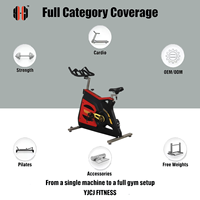 Vélo commercial en acier au carbone avec résistance magnétique, guidon multi-poignées durable, selle réglable, pédales avant/arrière