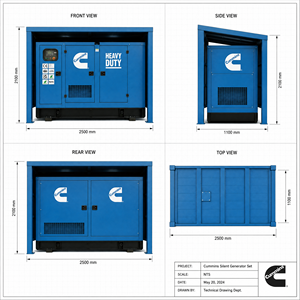 เครื่องกำเนิดไฟฟ้าดีเซล Cummins Weichai ระบายความร้อนด้วยน้ำ แบบเก็บเสียง 30/50/80/100KVA 3 เฟส สำหรับใช้ในบ้าน - Product Image 4
