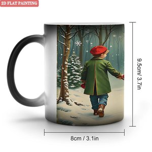 <b>Ceramic</b> <b>Mug</b> 11oz Frosted Black Heat Activated Color Changing Sublimation Blank Cup - Product Image 1