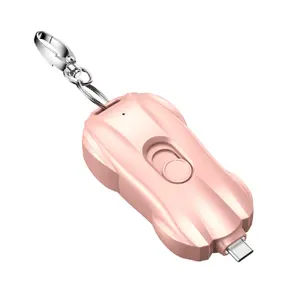 Kleine En Draagbare Nood Mini Sleutelhanger Draadloos Opladen Schat Draagbare Intrekbare Stekker 1500Mah Powerbank