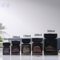 Luxe Élégant 125ml 200ml Carré Plat Verre Diffuseur Bouteilles Reed Parfum Aroma Diffuseur quantité minimale de commande 100pcs
