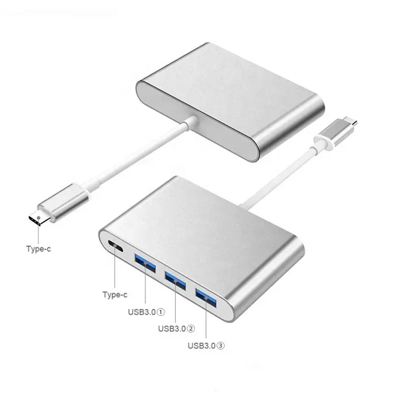 4 в 1, USB 3,1 Type C на 3 порта USB 3,0 + USB Type C Hub для Macbook Chromebook Mobile