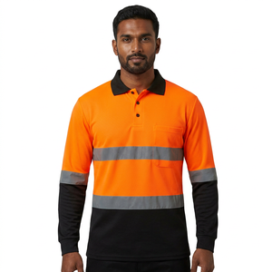 Polo respirant haute visibilité à manches courtes, réfléchissant, pour le travail, imperméable, protection incendie, sécurité - Vente en gros usine - Product Image 1