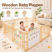 Parc de jeu pour bébé en bois personnalisé, parc de jeu portable, taille et couleur personnalisées, livraison rapide pour les garderies, les crèches et les écoles maternelles